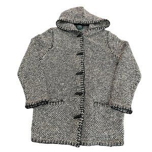 Lauren Ralph Lauren Women's Hand Knitted Lambswool Hooded Sweater Coat, Size M